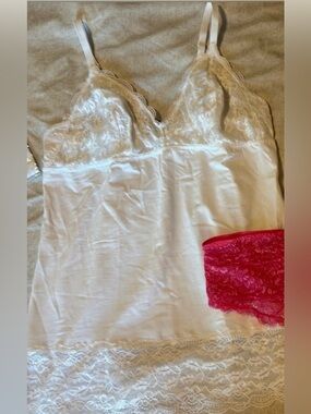 Cosabella White Camisole Lg & Torrid Curve Wide Lace Briefs Rainbow Skulls Sz 2